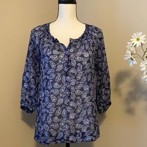 Loft Petites Henley Style Blouse